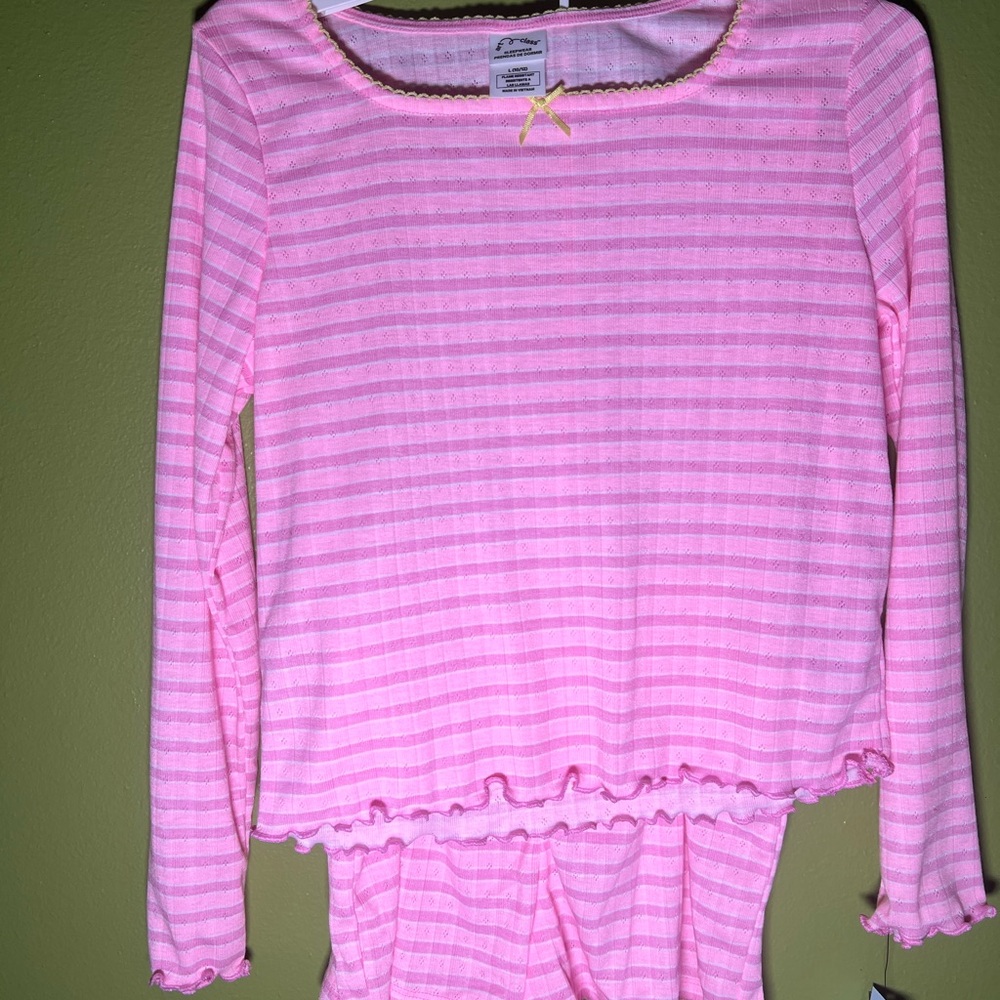 Art Class L(10/12) Pink and Yellow Striped Sleepwear